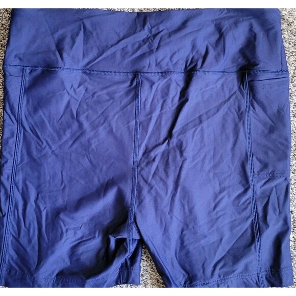 LANDS' END High Waist Biker Swim Shorts Navy 18 (XL) Women's Solid Pockets S76 - Picture 5 of 8